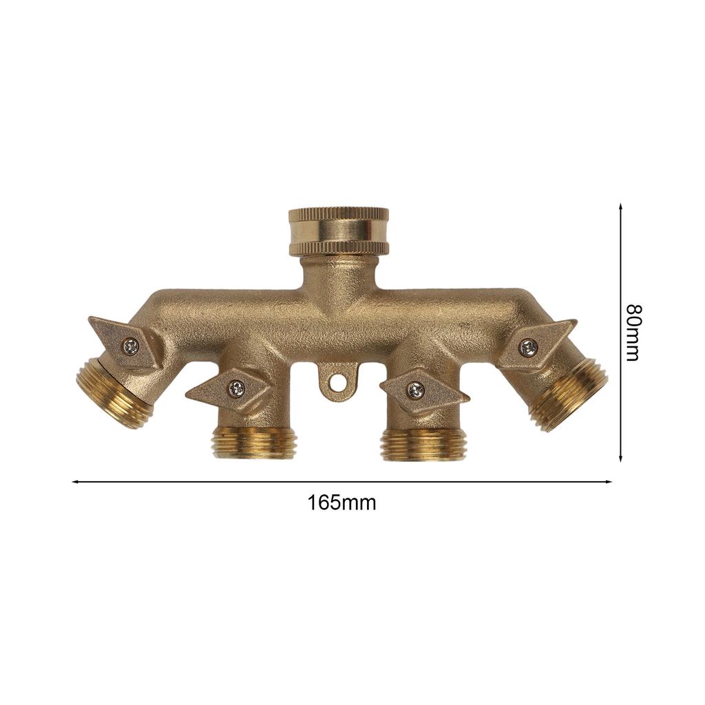 Heavy Duty Construction Way Garden Hose Splitter Leak Proof Design Shut Off Valves Manual Measurement Deviation