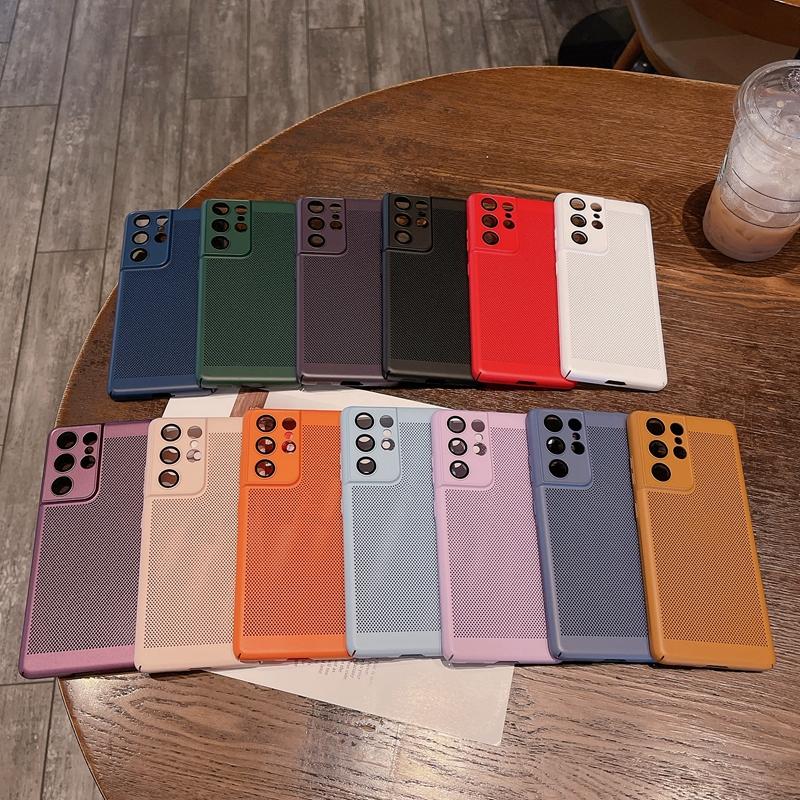 Heat Dissipation Breathe Phone Case for Samsung Galaxy S23 Ultra S22 Plus S21 FE S20 Note 20 10 Luxury Ultra Thin Cooling Cover