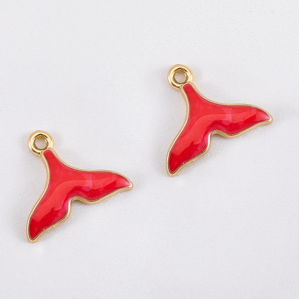 10pcs Cute Orange Enamel Sea Coral Turtle Conch Fish Starfish Charms Alloy Pendants for DIY Necklace Bracelet Jewelry Findings