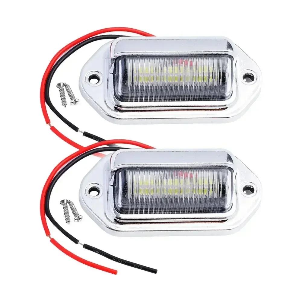 1/2pcs Truck Side Marker Lights 6 LED Bulbs 12V 24V For SUV Truck Trailer Van Tag Step Lamp Motorcycle Signal Lamp Universal