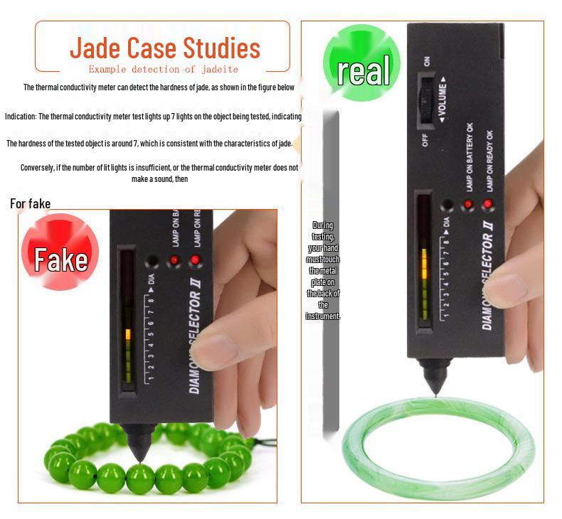 Jade and Gemstone Hardness Tester - Drill Bit Thermal Conductivity Meter for Crystal, Jadeite, Agate, and Diamond Identification
