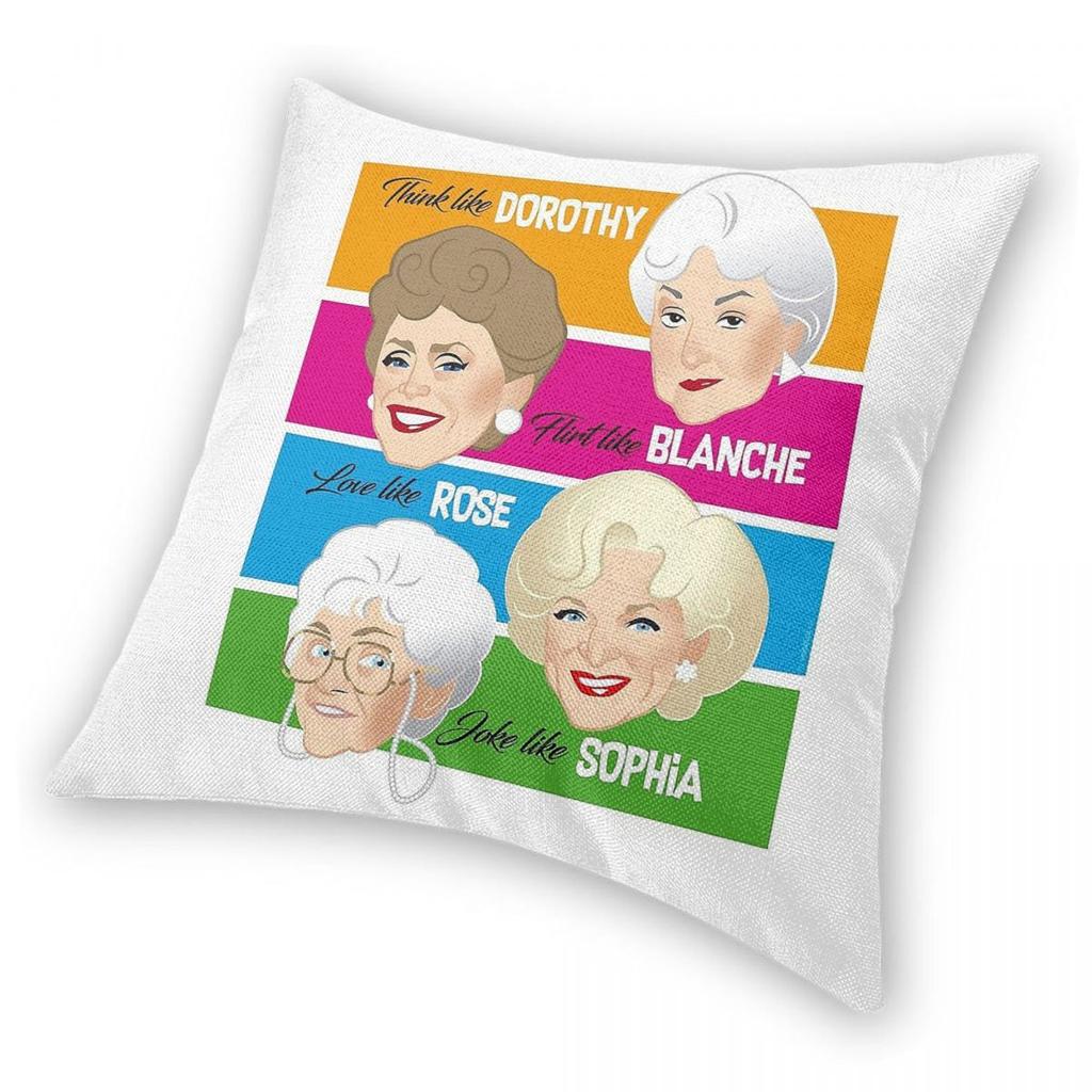 Golden Girls Pals And Confidants Square Pillowcase Polyester Linen Velvet Pattern Decorative Pillow Case Car Cushion Cover 18"