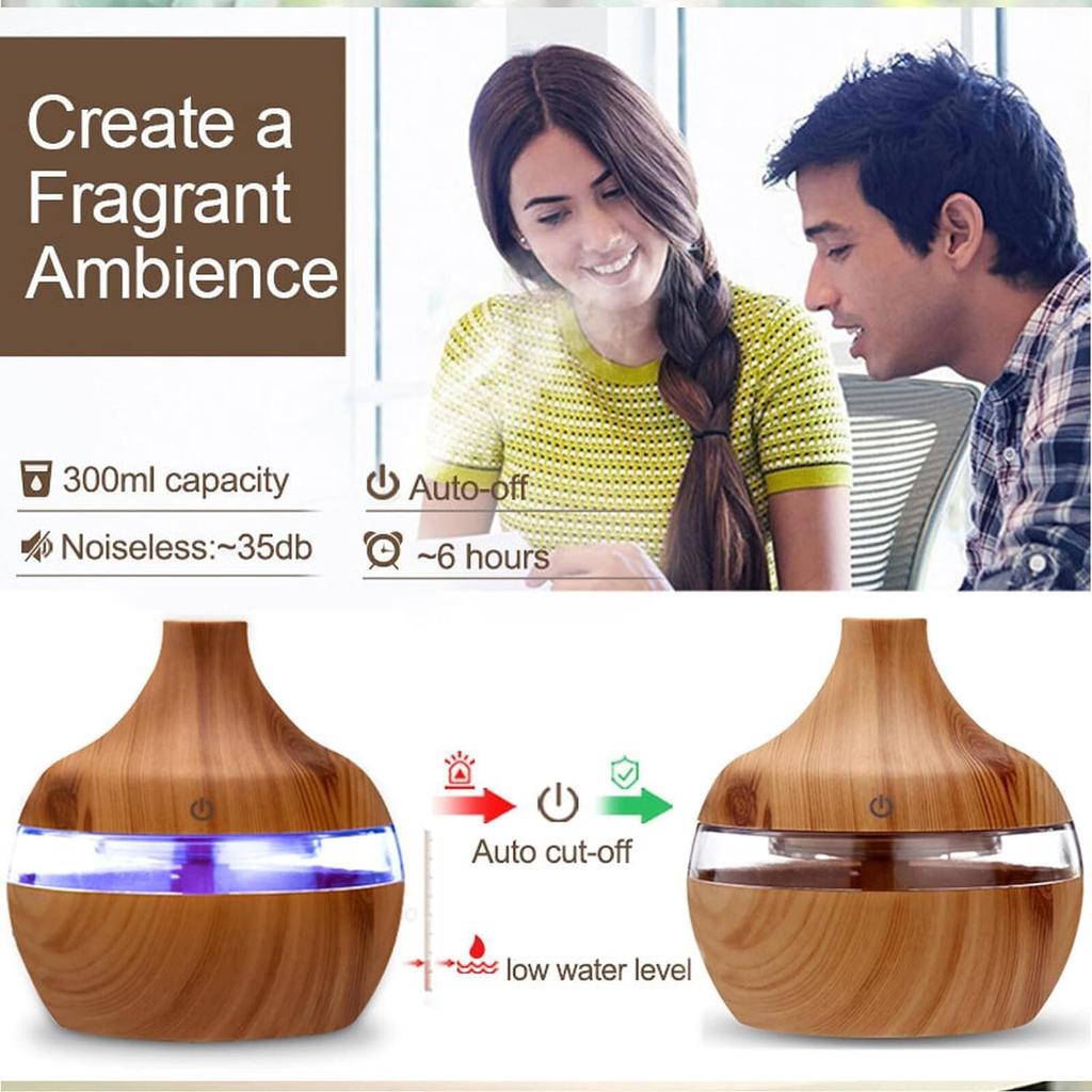 PURE NEST Aura Mist Room Humidifier | Ultrasonic Cool Mist Diffuser with LED Night Light, Whisper Quiet, Auto Shut-Off for Home, Office & Bedroom