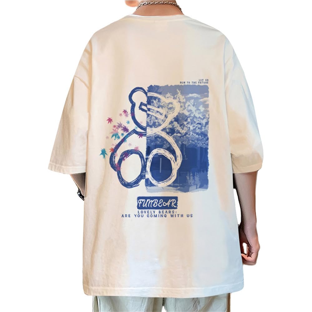 

summer short sleeve crew large cute bear light and soft stylish spring and summer XL [Aaronlive] Men s clothes, t-shirt, neck, stylish, size, pattern,