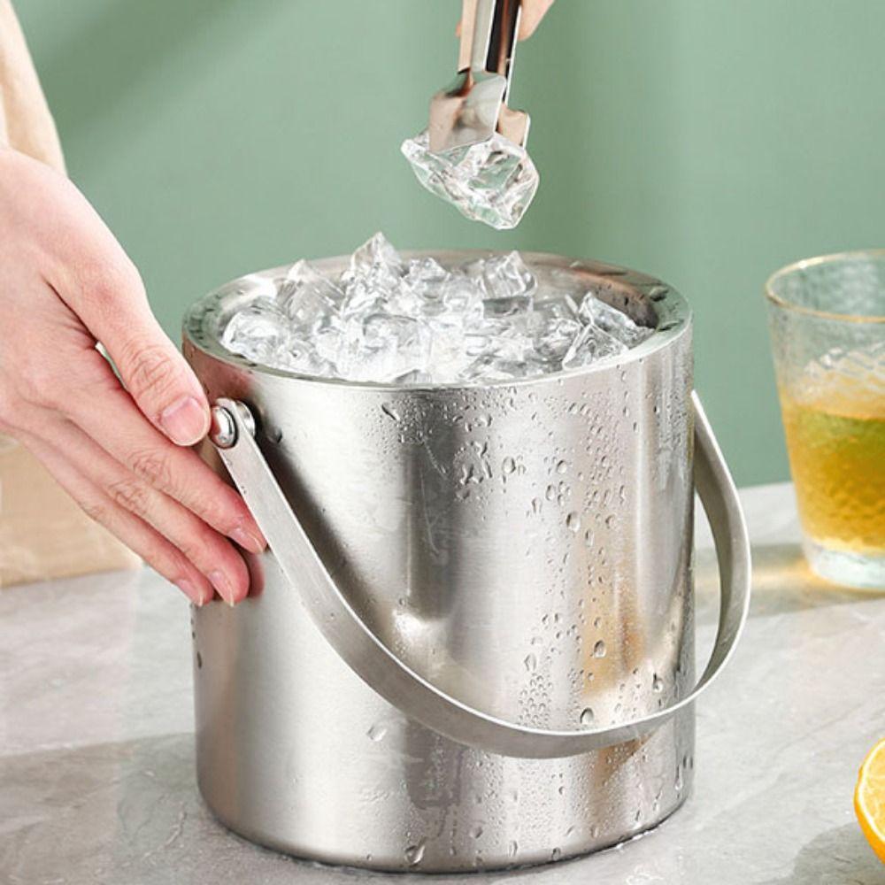 Double Wall Beer Cooler Bucket 1.4/2/3 L Chilling Beer Container Insulated Ice Bucket  Pub