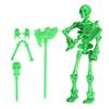 Movable Articulated Human Skeleton Assembly Skeleton Action Figure Collectible Skeleton Figure Wearing Multiple Weapon Sets for Collectors Desktop