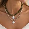 DIEZI Bohemian Baroque Pearl Beads Choker Necklace For Women Girls Party Candy Color Fashion Statement Chain Necklace Jewelry