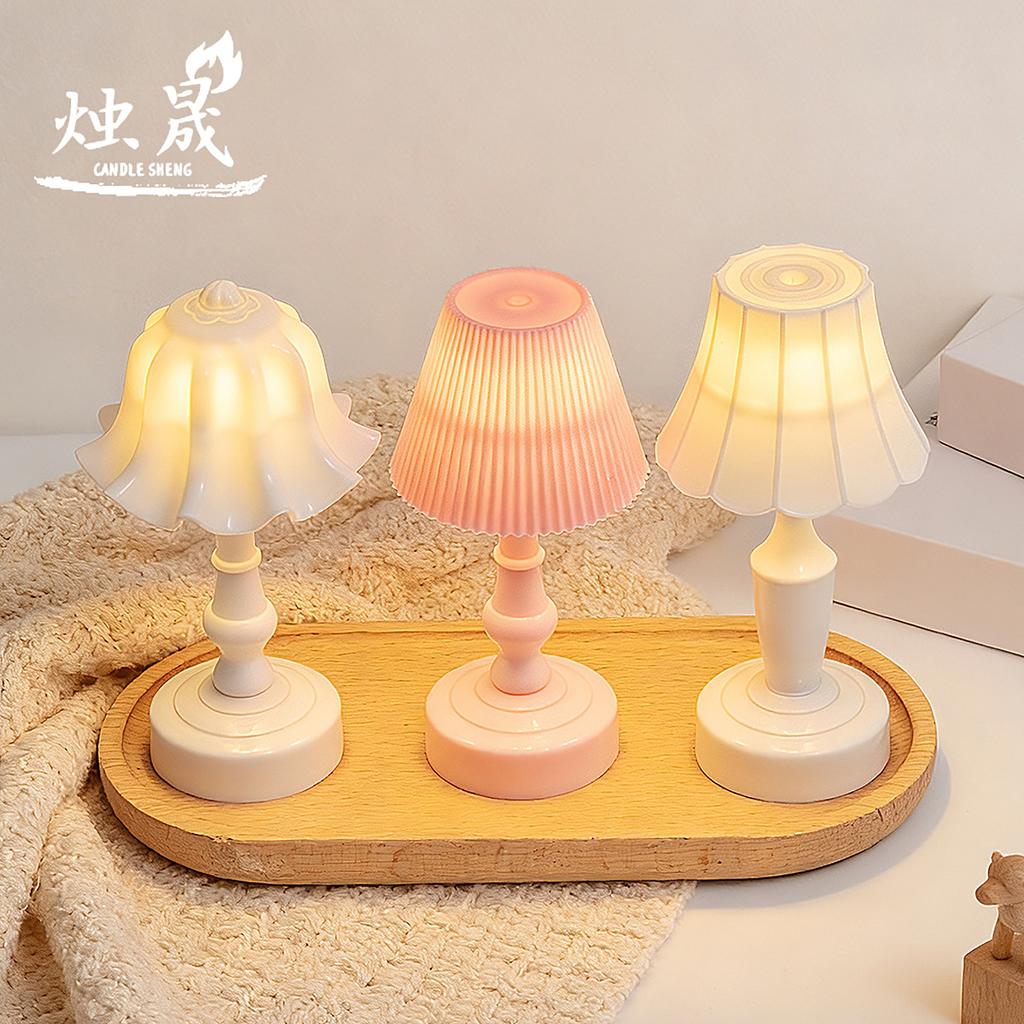 Ins Retro Nightstand Lamp for Bedroom Dorm Desktop Decor Creative Sleep Light Gift for Women Birthday Present