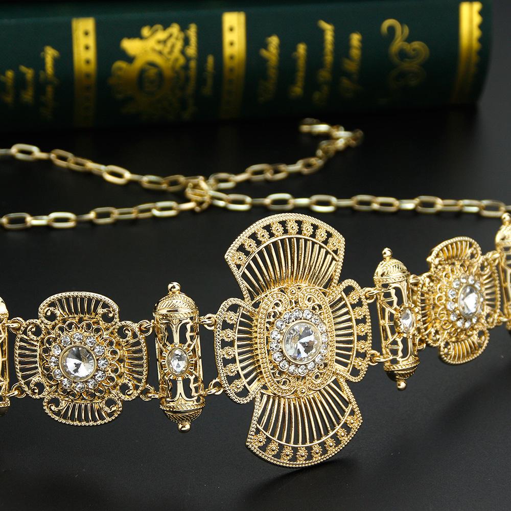 Goldfarbener, schicker Gürtel, Körperkette, Brautschmuck für Frauen, Taillenkette, Metallgürtel, verstellbare Länge