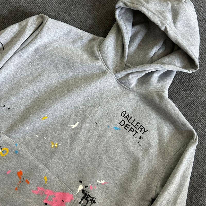 Hanorac casual la modă cu glugă, cu imprimeu litere cu cerneală stropită pictat manual, tendință de nișă europeană și americană, pentru bărbați și femei