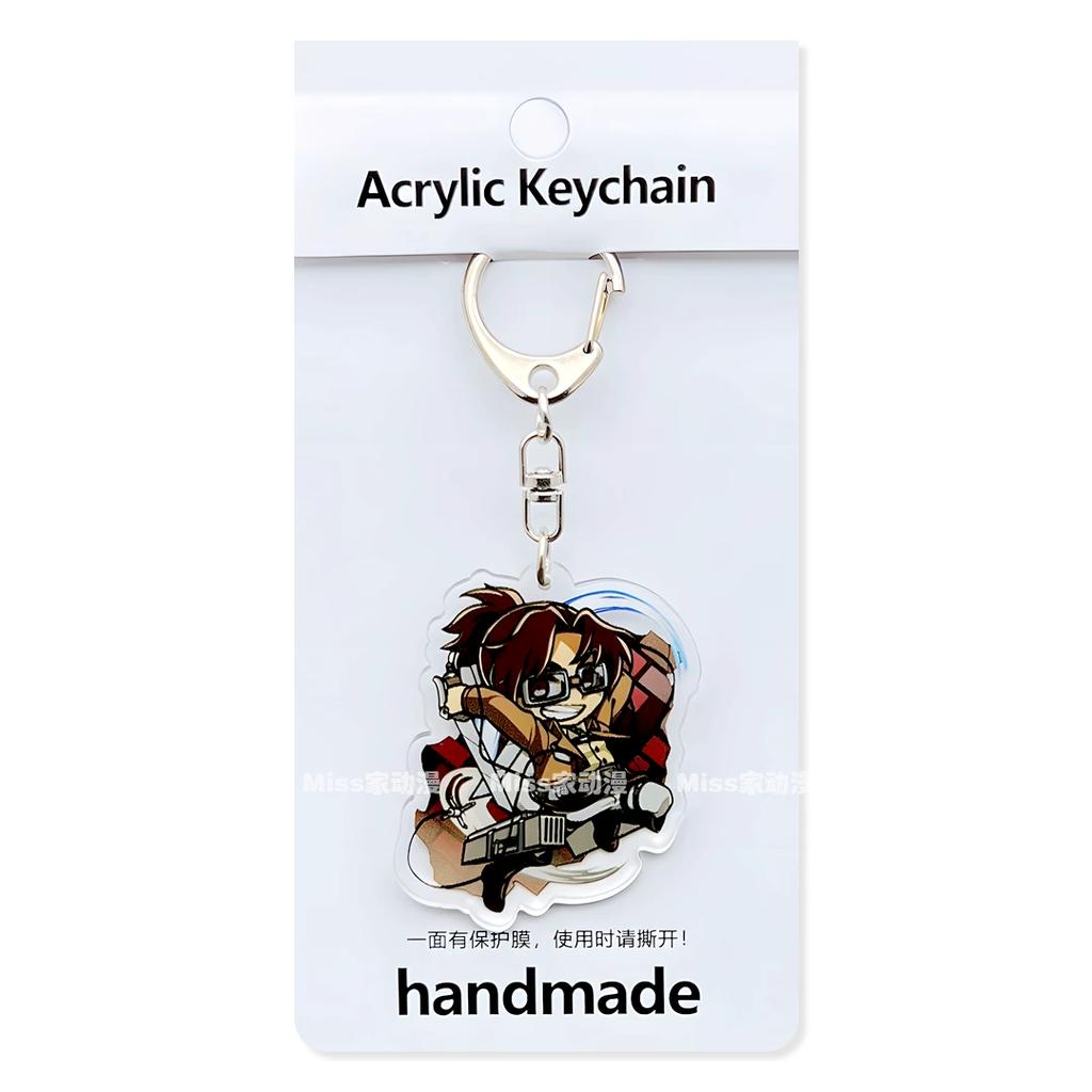 Attack on Titan Acryl Schlüsselanhänger Anhänger, Mikasa Levi Erwin Eren Anime Tasche Ornament