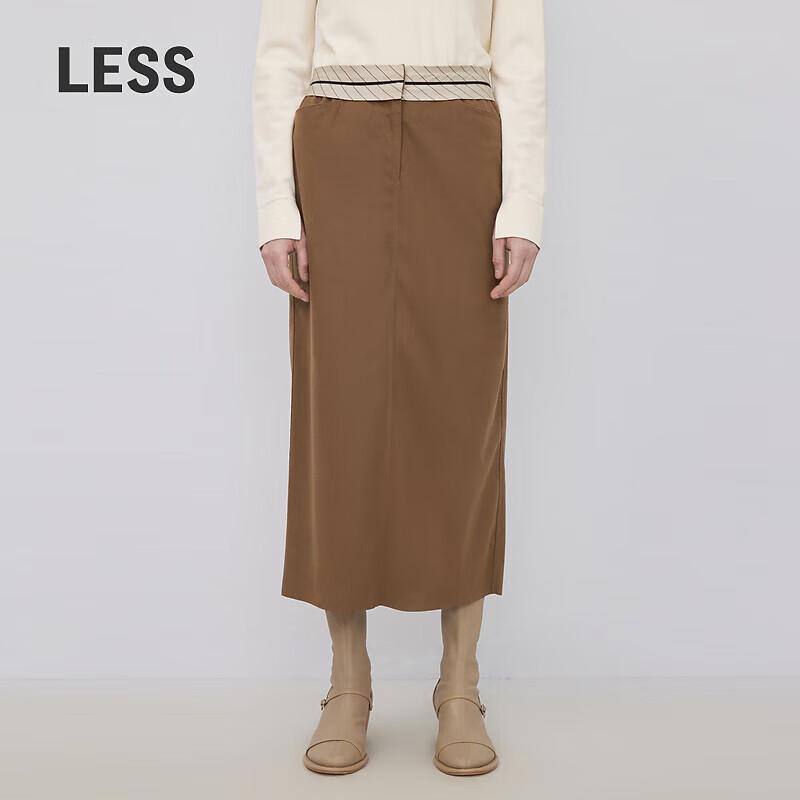 LESS Straight Slit Midi Skirt M