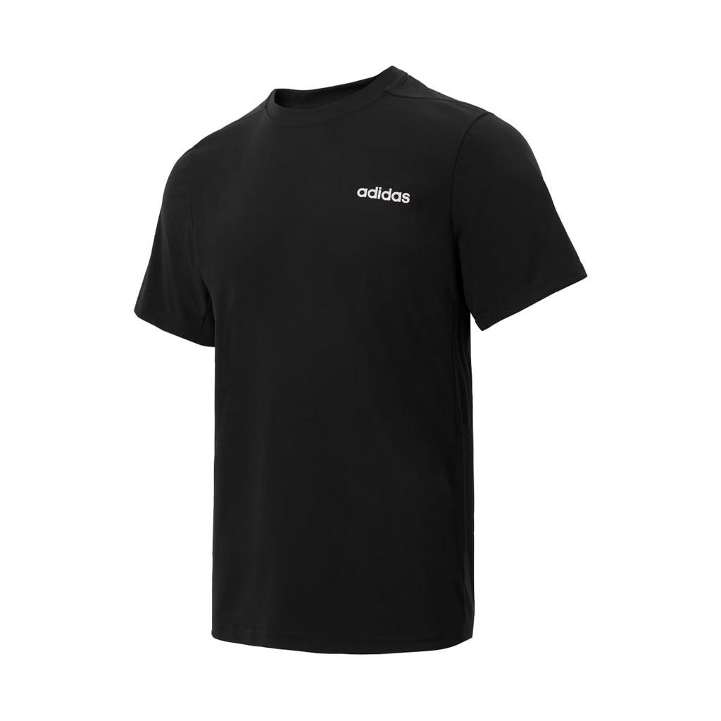 Adidas Contrast Chest Logo Crew Neck Basic Sports T-shirt Asia Sizing 'Black' JJ0621