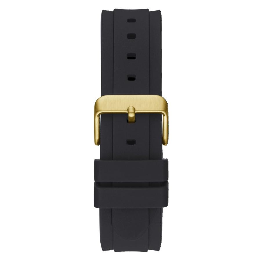 Guess Herren Modische und Sportliche Multifunktions-Quarzuhr mit Rundem Zifferblatt, Schwarzem Silikonarmband für Tägliches Outdoor-Tragen, Ideales Weihnachtsgeschenk für Männer GW0332G2