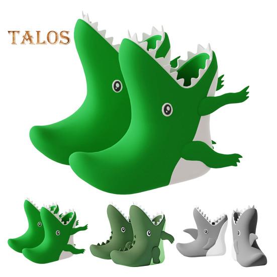 1 Par Botas de Lluvia para Niños Forma de Tiburón Dinosaurio Zapatos de Lluvia Impermeables Calzado para Niños Pequeños Suela Antideslizante Botas para Niños Niñas Senderismo Camping