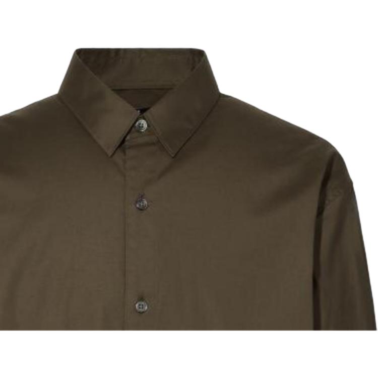 Uniqlo X Jil Sander Collaboration Casual Long Sleeve Shirt Men Shirts Olive 446428-56