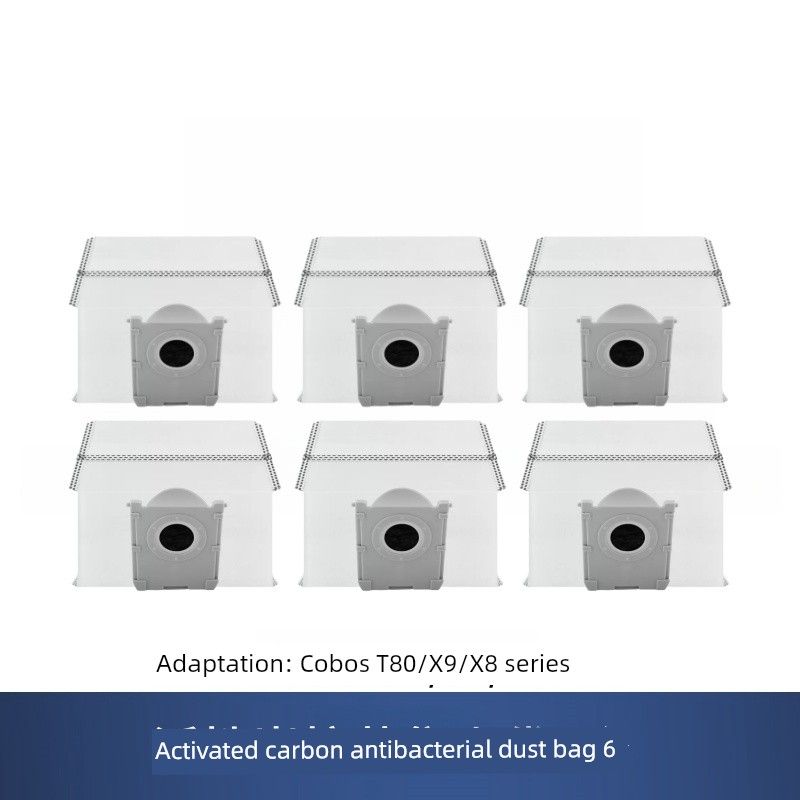 

Applicable to Ecovacs T50pro/T50s/T80/X8/X9 Pro Sweeping Robot Garbage Dust Collection Bag Consumables [T80/X8/X9 Series] 6 Activated Carbon Dust Bags