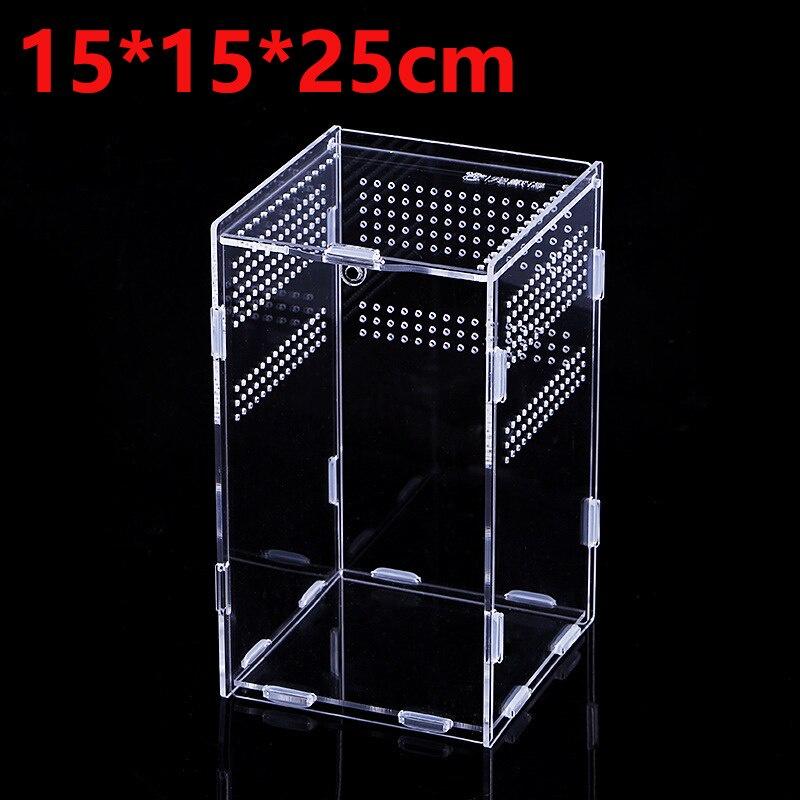 Transparent Acrylic Reptile Breeding Box 5 Size Structure Plate Insect Breathable Terrarium for Garden Cultivate Insect Breeding