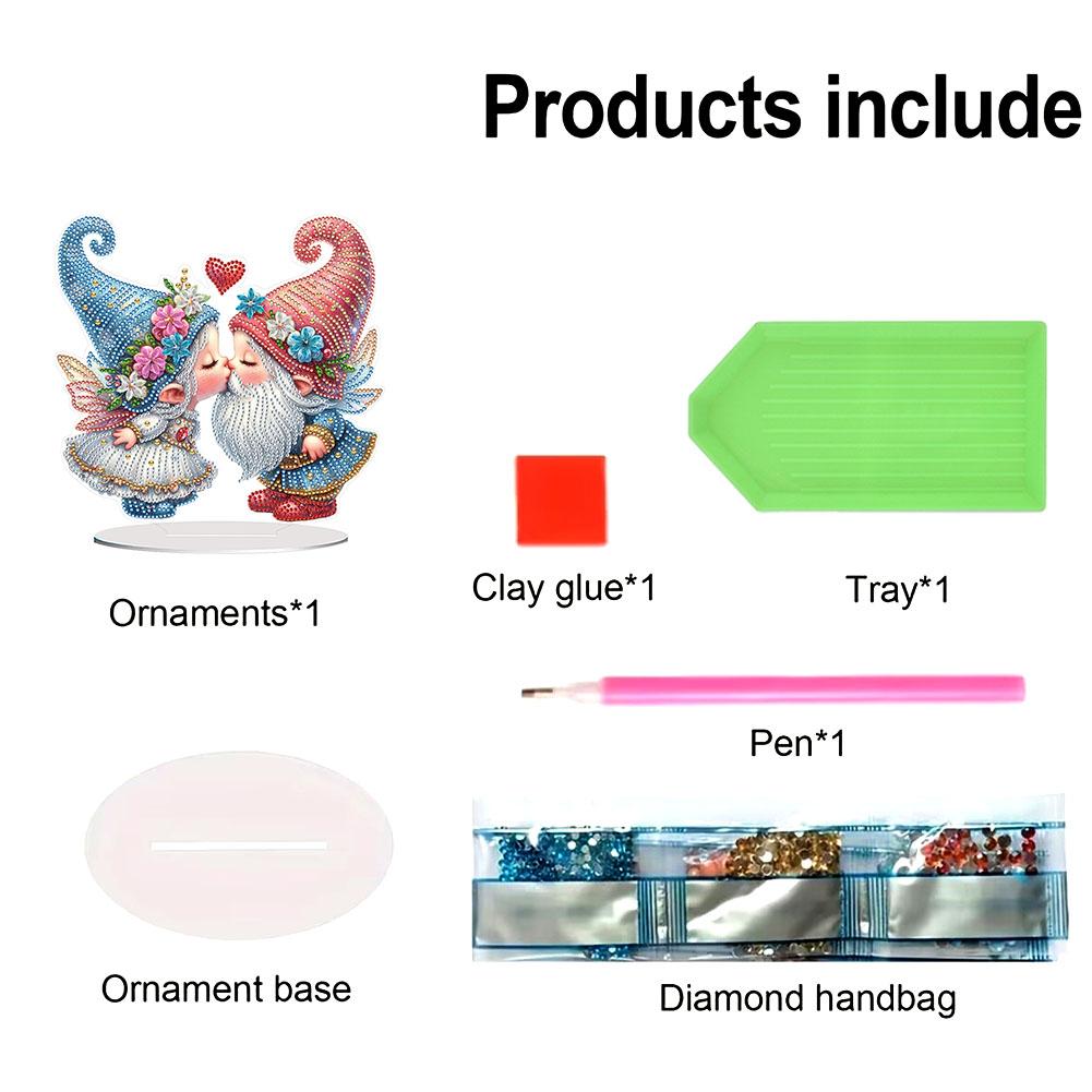 5D DIY Romantic Valentines Day Diamond Tabletop Decor Cat Rose Dog Rose Small Flower Bed Rose Hot Air Balloon Tabletop Decor
