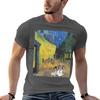 Café-Terrasse bei Nacht von Van Gogh T-Shirt Trendiges Lässiges Kurzarmhemd