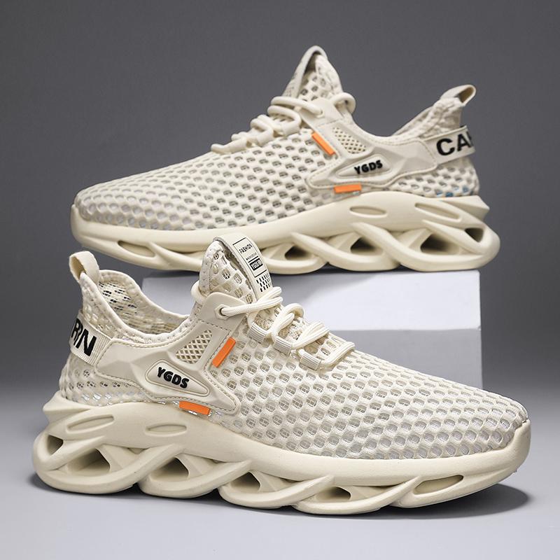 YRZL Mens Outdoor Sneakers Summer Breathable Mesh Shoes Lightweight Non Slip Tennis Walking Shoes for Men Sport Casual Shoes