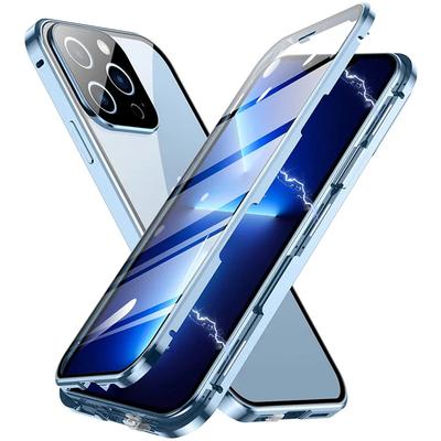 Doppelseitige magnetische Adsorption Metallstoßstange Glas Hülle für IPhone 11 13 14 15 Pro Max 12 XS XR X Plus IPhone11 Magnet Hülle