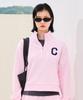 COVERNAT WOMAN C Logo Half Zip Sweatshirt Pink