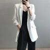 Chiffon Suit Coat Female's Summer Korean Loose White Thin Long Blazers Jacket Solid Color Sunscreen Shirt Female Blazer