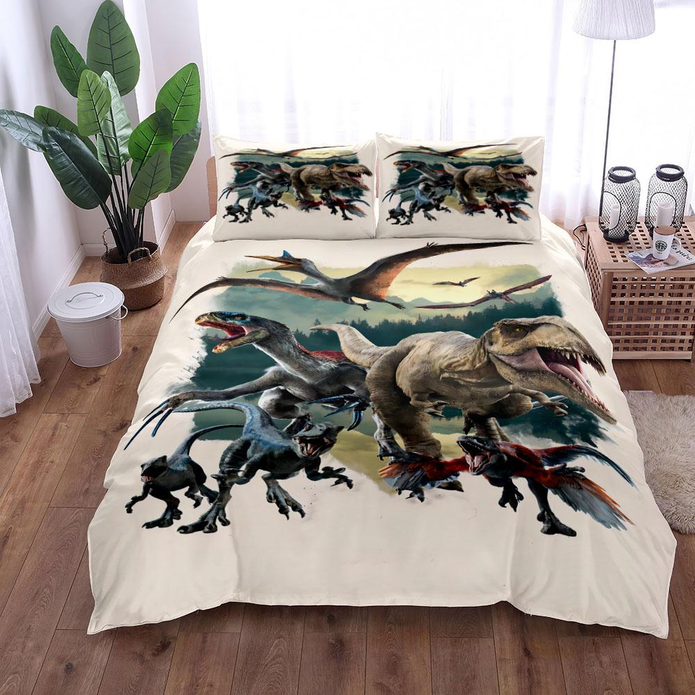 World Dinosaurs Children Duvet Cover Set EU Single Double King US Twin Full Queen Size  Bed Linen Set