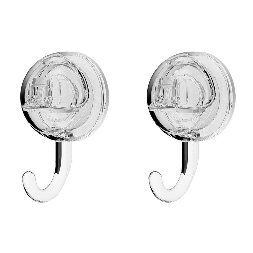 2Pcs Decorative Suction Cup Hook Plastic Towel Hanger Convenient Clothes Towel Storage Hook  Kitchen