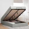 Exclusive House - Ottoman Bed Frame and Light Grey Mattress 120x200 Cm Velvet