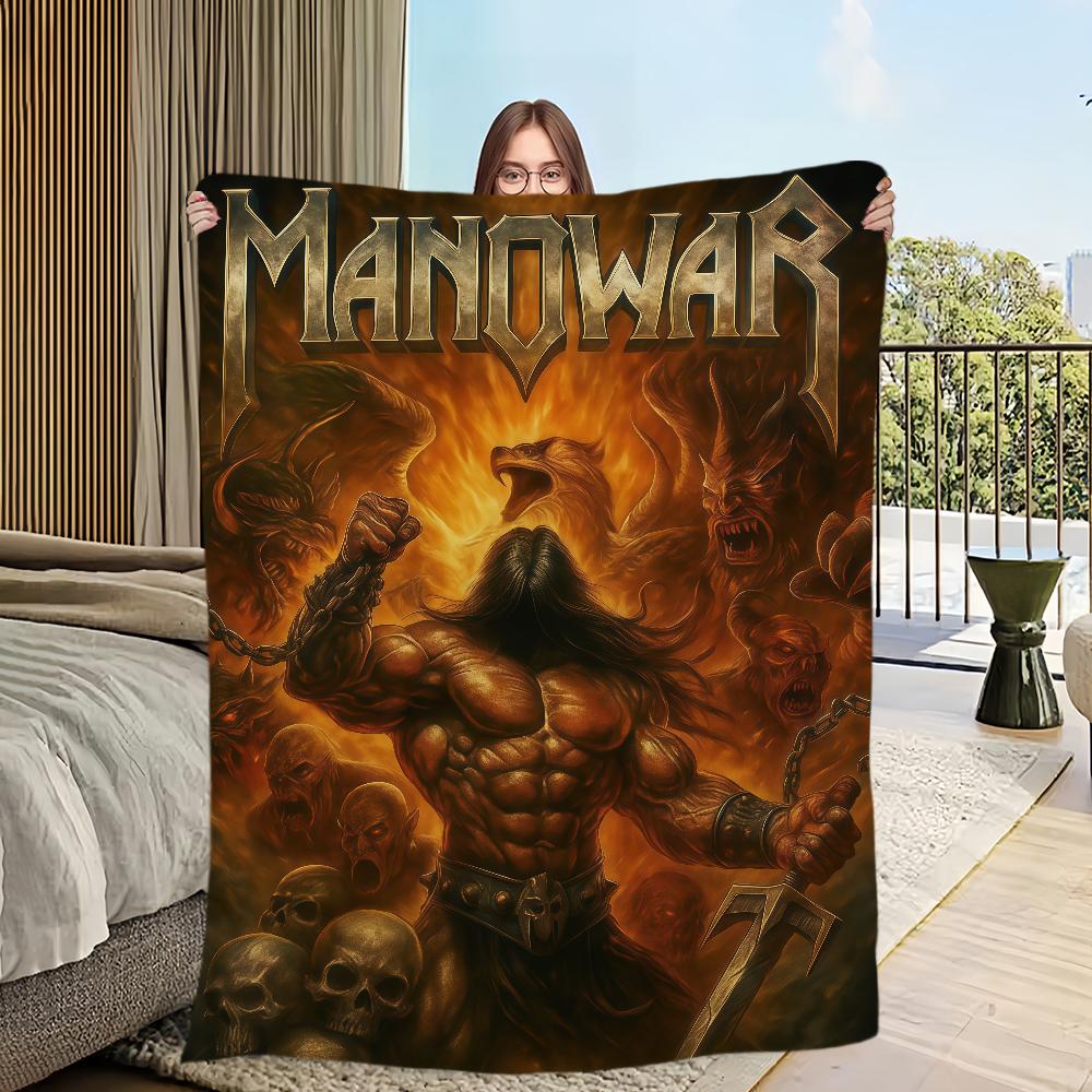 Rock Band M-Manowar Deken Flanel warm comfort zachte pluche deken Voor Picknick Bedden Banken Huizen En Slaapkamers