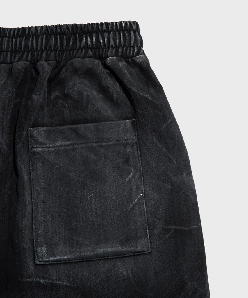 UNLC Dirty Hand-Painted Bermuda Pants Black