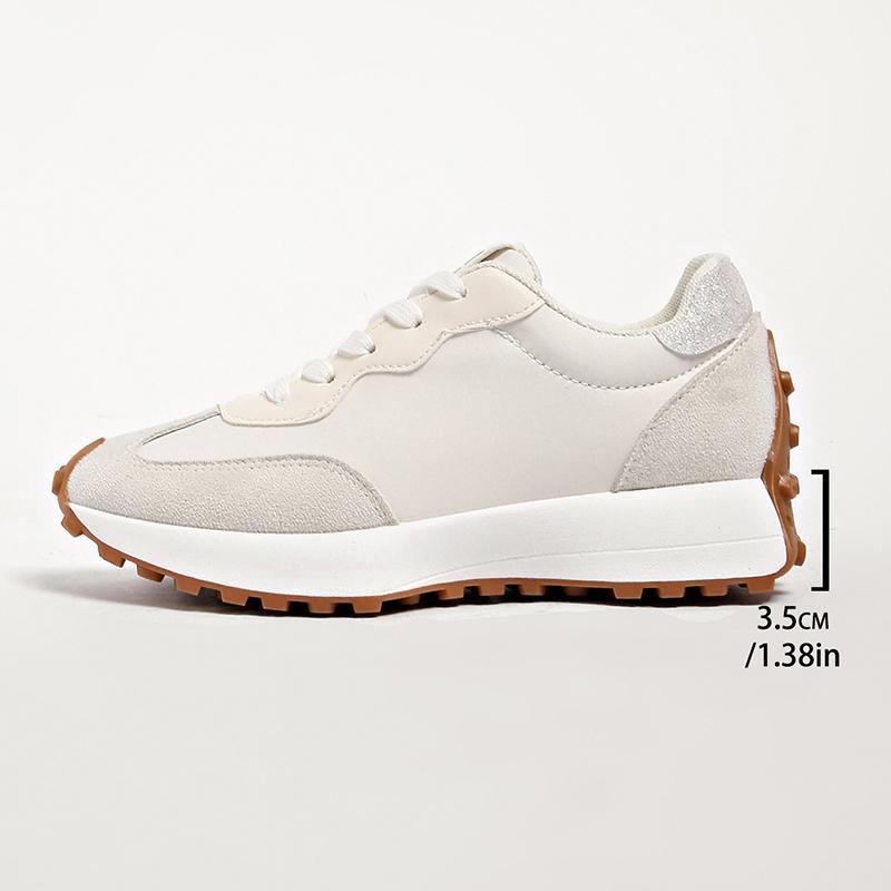Fashion Women's Fashion Chunky Sneakers Autumn 2025 Non Slip Platform Sports Shoes for Women Thick Sole Lace Up White Vulcanized Shoes