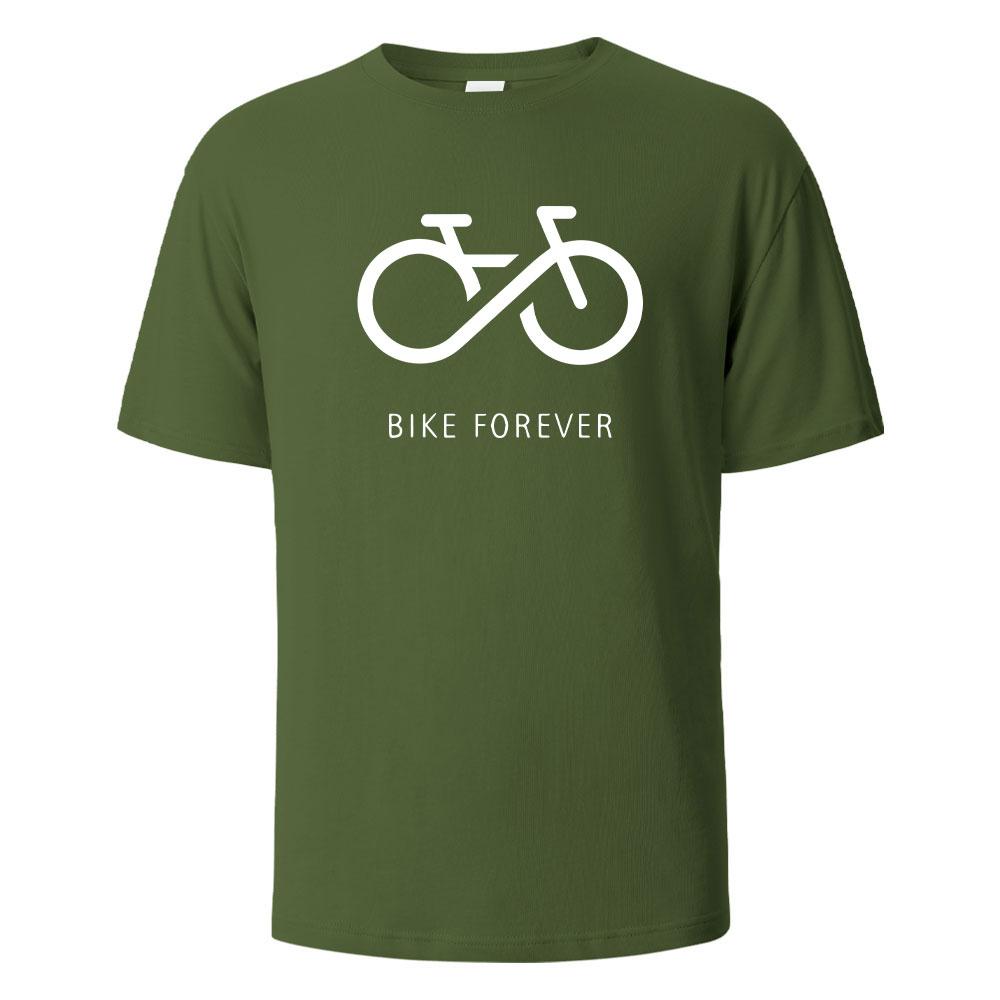 Bike Forever Funny Streetwear Basic TShirt For Men Fashion Casual 100 Cotton Clothing Crewneck Breathable Tshirt Hip Hop Tees
