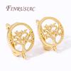 DIY Women's Jewelry 18K Gold Plated Life Tree Round Shvenzy Earring Hooks Clasp Accessories For Earrings,Earwires Fasteners