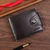 Men's Horizontal Zipper Wallet with Magnetic Buckle - Youth Card Holder