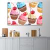 Dreiteiliger Leinwanddruck „Candy Cupcakes“.