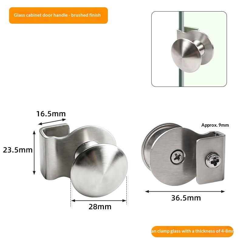 Stainless Steel No Drill Glass Cabinet Door Pull Anti Slip Long Lasting Durable For Bathroom Kitchen Glass Cabinet Doors