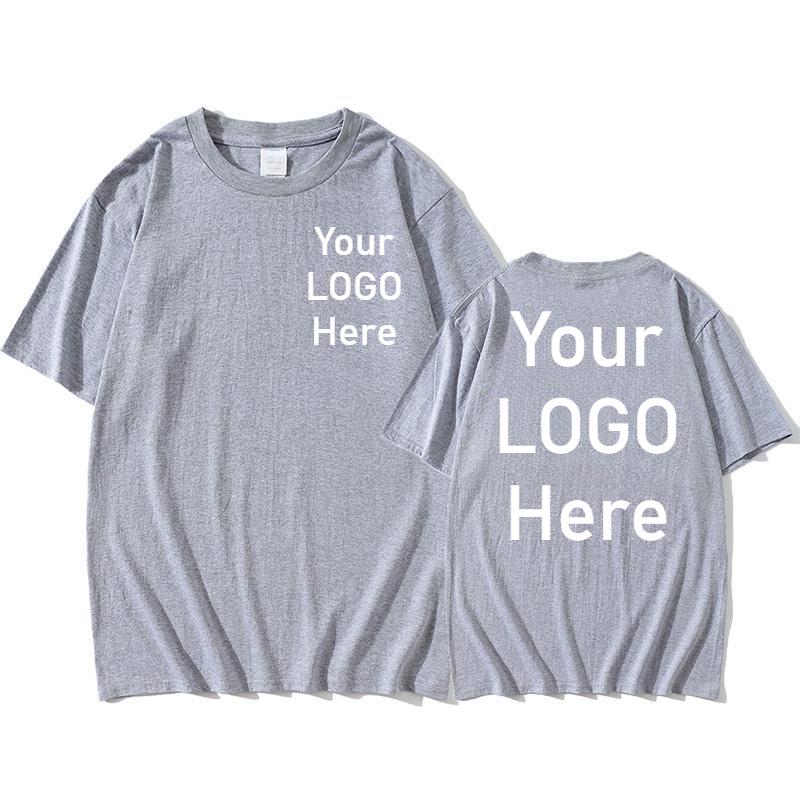 Bedrucken Sie Ihr Foto auf der Vorder- und Rückseite. Gestalten Sie Ihr Design. Kurzarm-T-Shirt aus 100 % Baumwolle für Männer und Frauen.