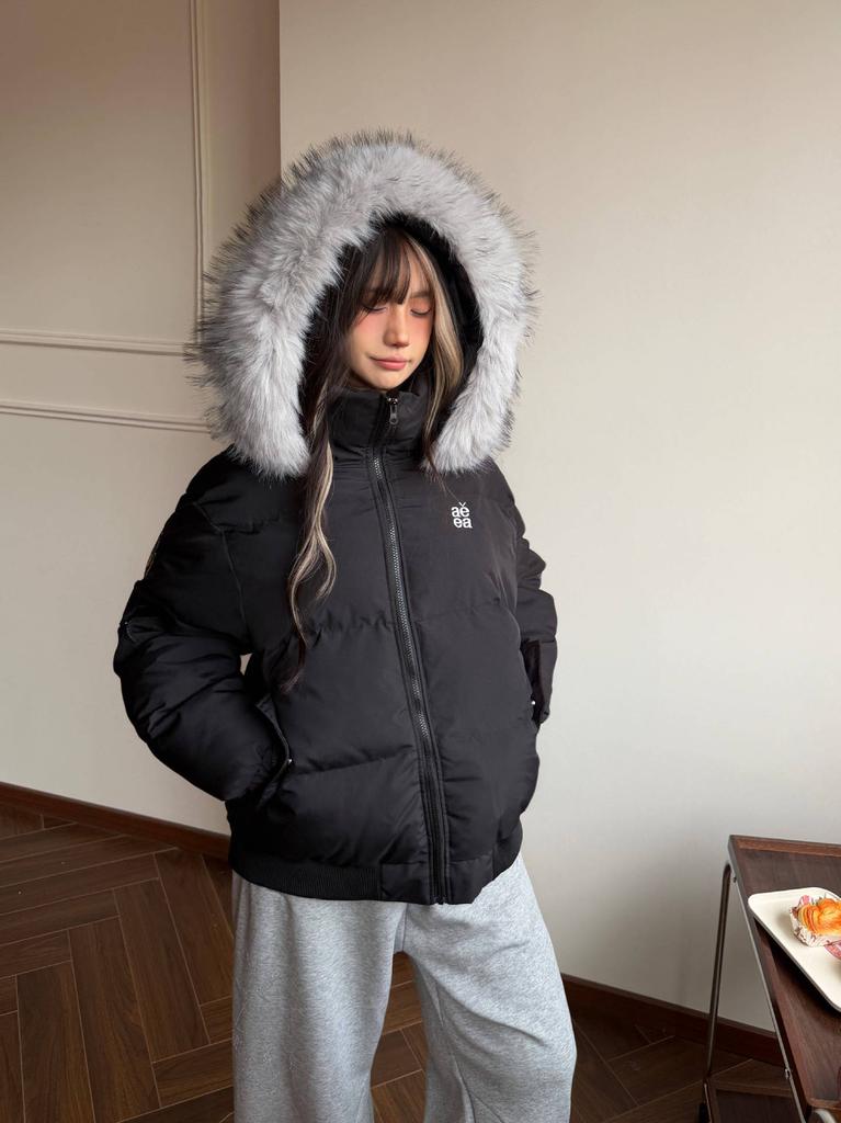 American fur collar hooded down cotton-padded clothes for women's winter new cotton-padded clothes thickened loose short cotton-padded jackets trendy