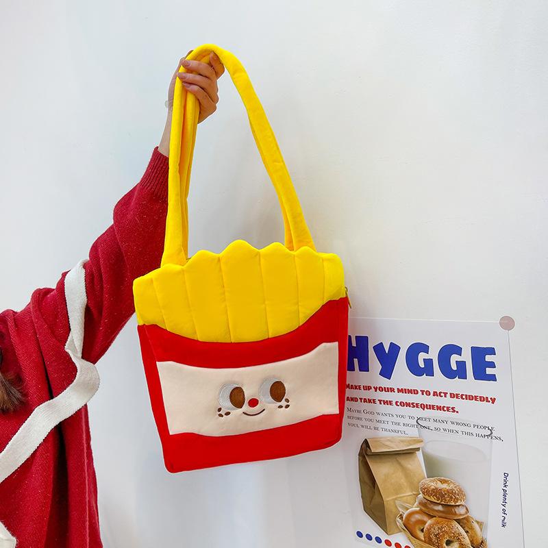 Cartoon Anime Cute Plush Bag Female Autumn And Winter Shoulder Crossbody High Sense Personality Ins Handbag Big