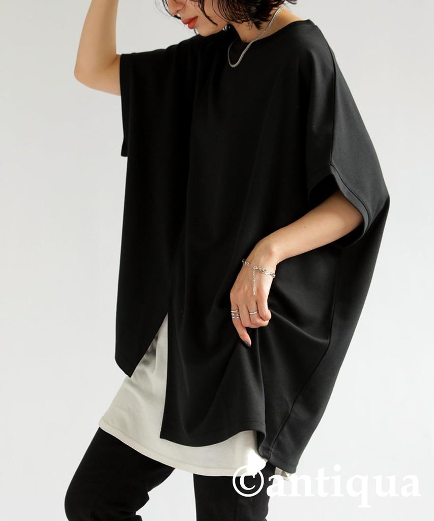 Highly Functional Tops for Cut and Short Free Size 05 Black [antiqua] Women, Sewn, Sleeves, PN-00468