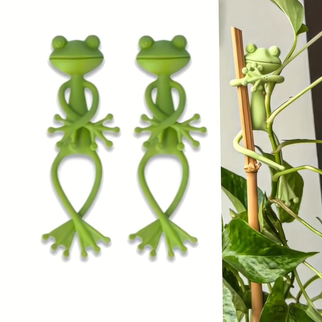 Green Frog Plant Stand Ties Reusable Decorative Flower Vegetable Adjustable Support Stem Clip Gardening Supplie Dropshipping New