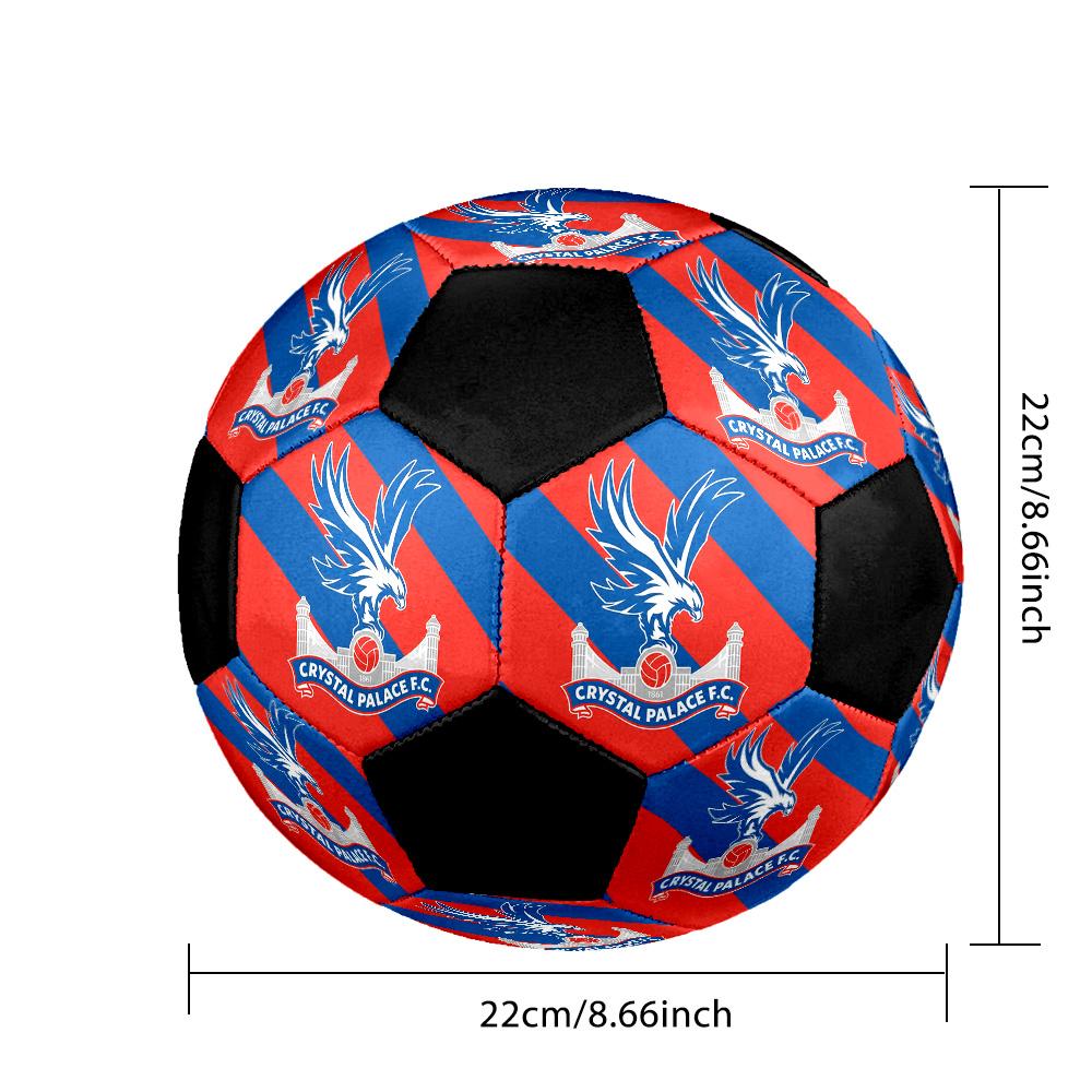 Pallone da Calcio Crystal Palace F.C Colorato Per Tutte le Età Cucito a Macchina PVC Pronto per la Competizione Resistente Alto Rimbalzo.TAGLIA5