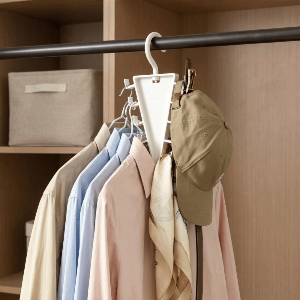 2PCS Rotatable Hook Laundry Hanger 12 Hooks Baseball Cap Hanger Multifunctional Pants Rack  Travel