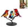 2D Bird On Branch Ornament Double Sided Decorative Bird Figurine Acrylic Bird Ornament Desk Decor