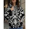Womens Relaxed Fit Hooded Long Sleeve Sweatshirt With 3D Floral Plaid Print Breathable Comfort Casual Top