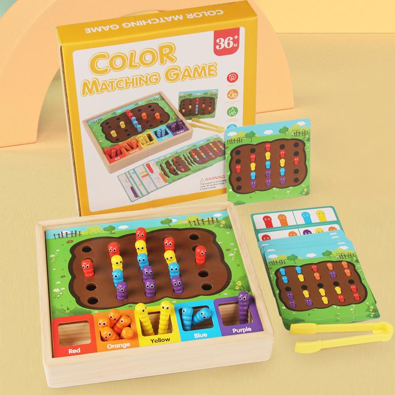 

Colorful Wooden Insect Catching & Sorting Game for Kids Hand-Eye Coordination and Intelligence Development
