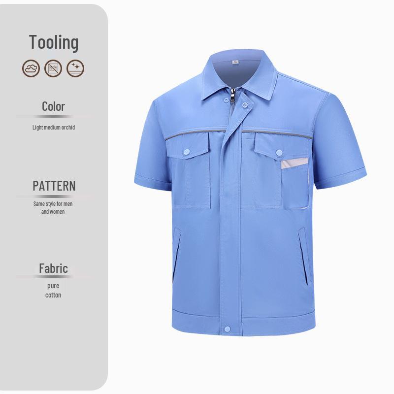 Durable Summer Cotton Twill Workwear Set with Custom Logo - Wear-Resistant Labor Protection Uniform